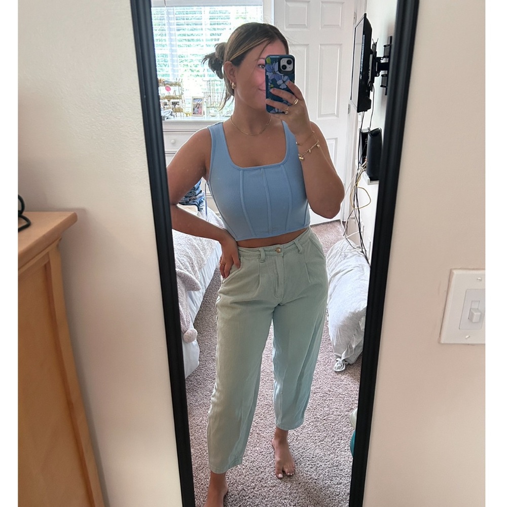 Princess Polly Francene Mom Jeans - Sage Mint